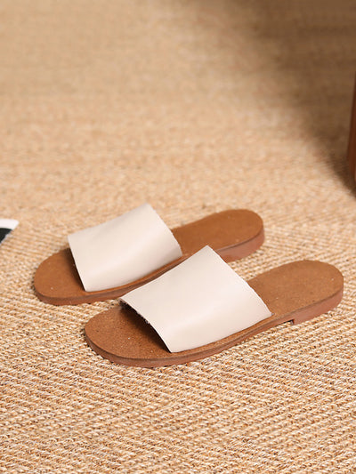 Women Casual Summer Leather Slippers