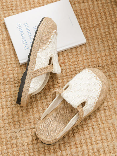 Women Linen Summer Flat Shoes