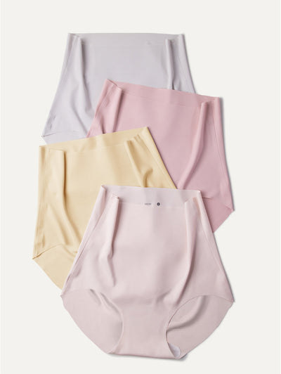 6 Pieces Summer Women Pure Color High Waist Underwear