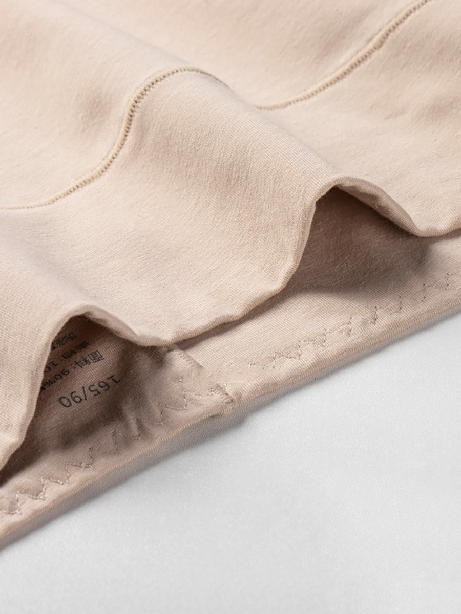 6 Pieces Summer Women Pure Color High Waist Underwear