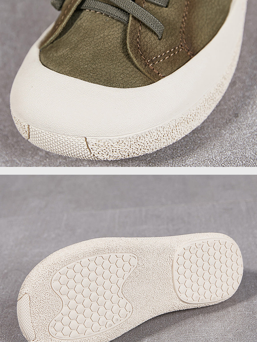 Women Casual Summer Genuine Leather Flat Shoes