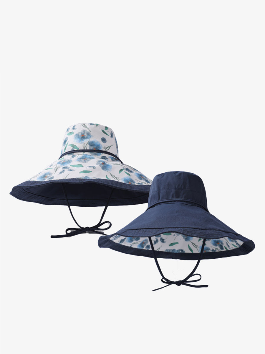 Women Summer Flower Dual-side Wearing Sunproof Hat