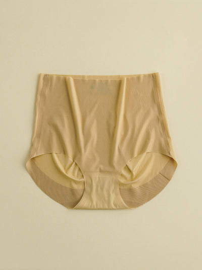 2 Pieces Women Casual Solid Silk High-Waist Breathable Underwear