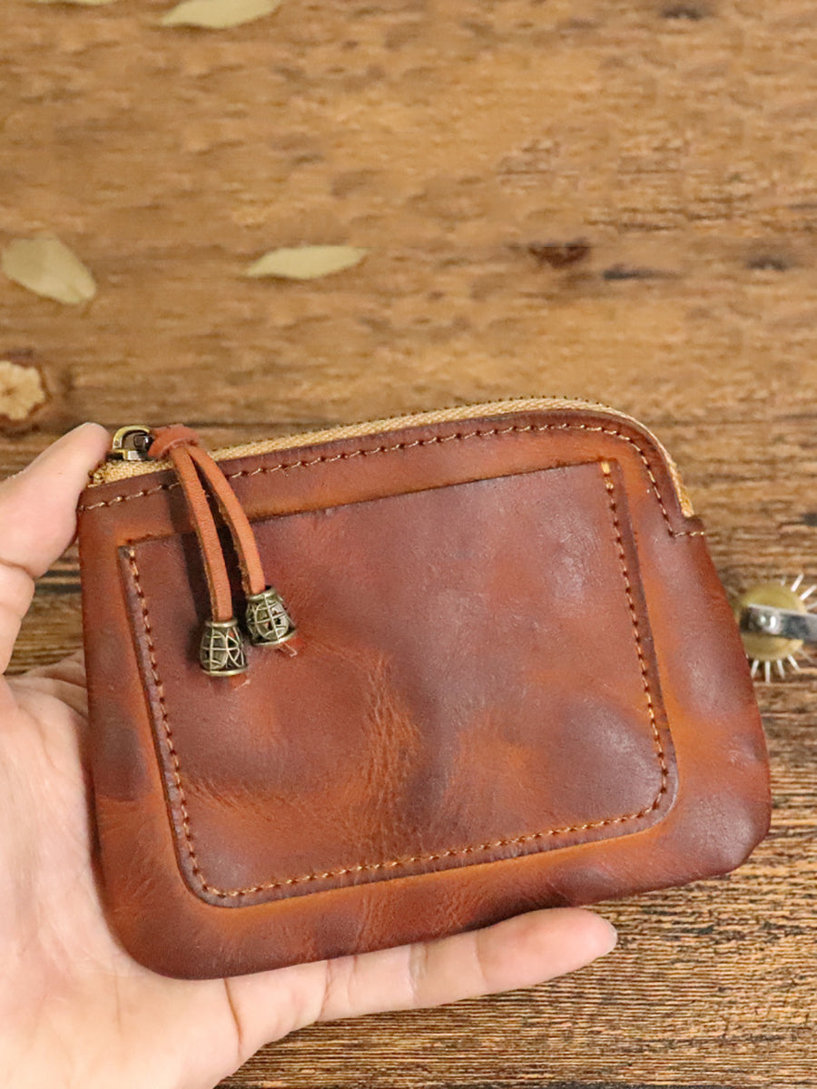 Women Casual Genuine Leather Square Coin Purse