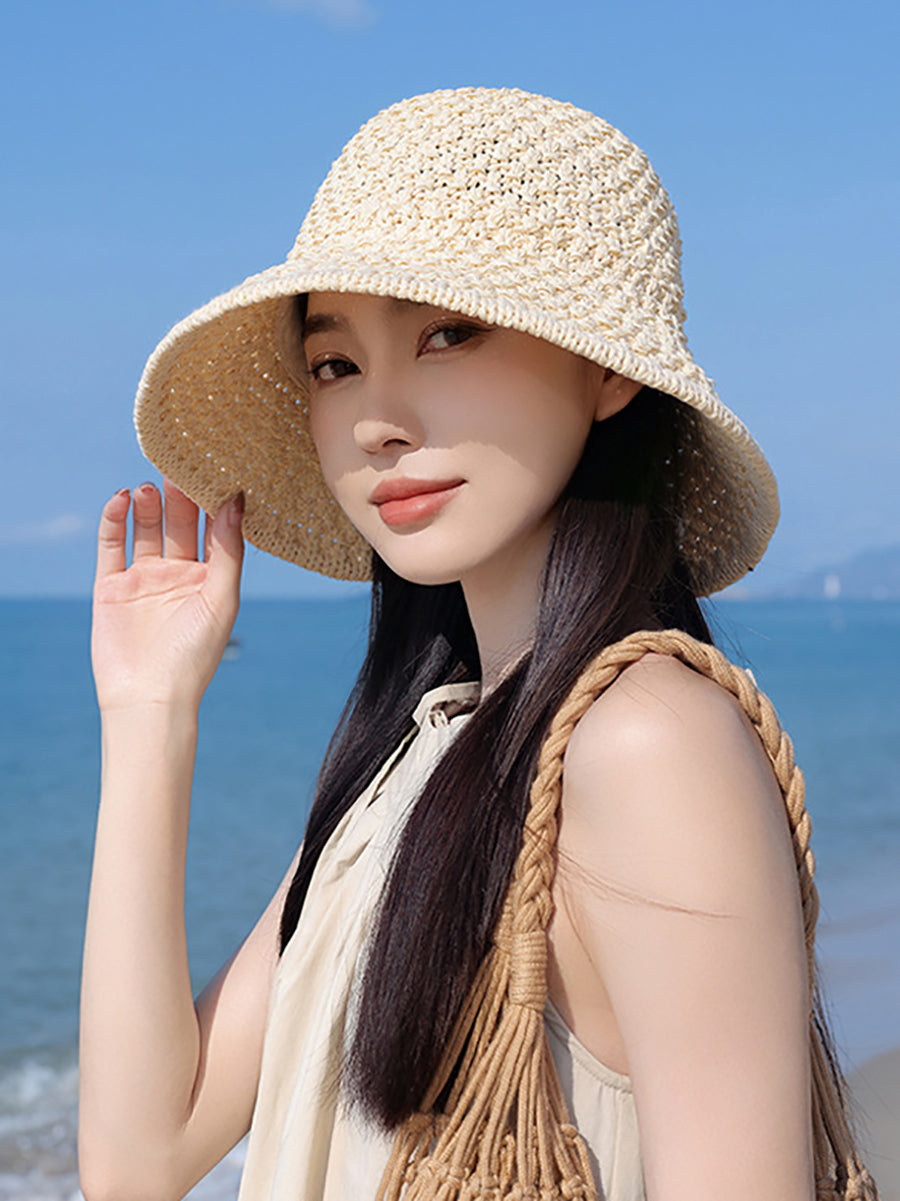 Women Summer Casual Weave Sunproof Hat