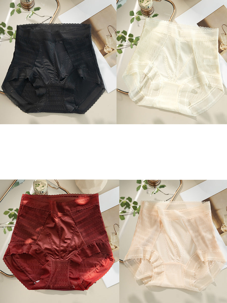 4 Pieces Women Summer Thin High Waist Underwear