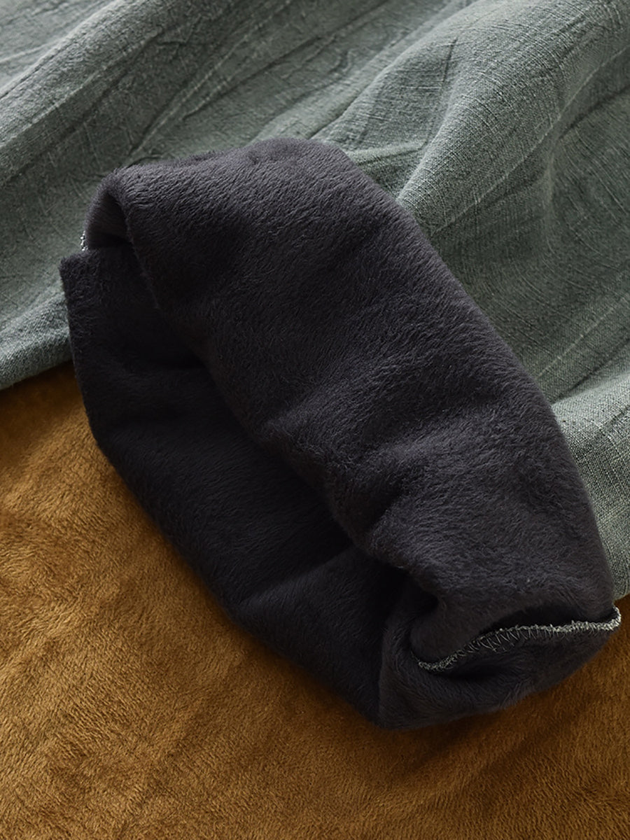 Plus Size Women Vintage Winter Tie-dye Fleece-lined Harem Pants