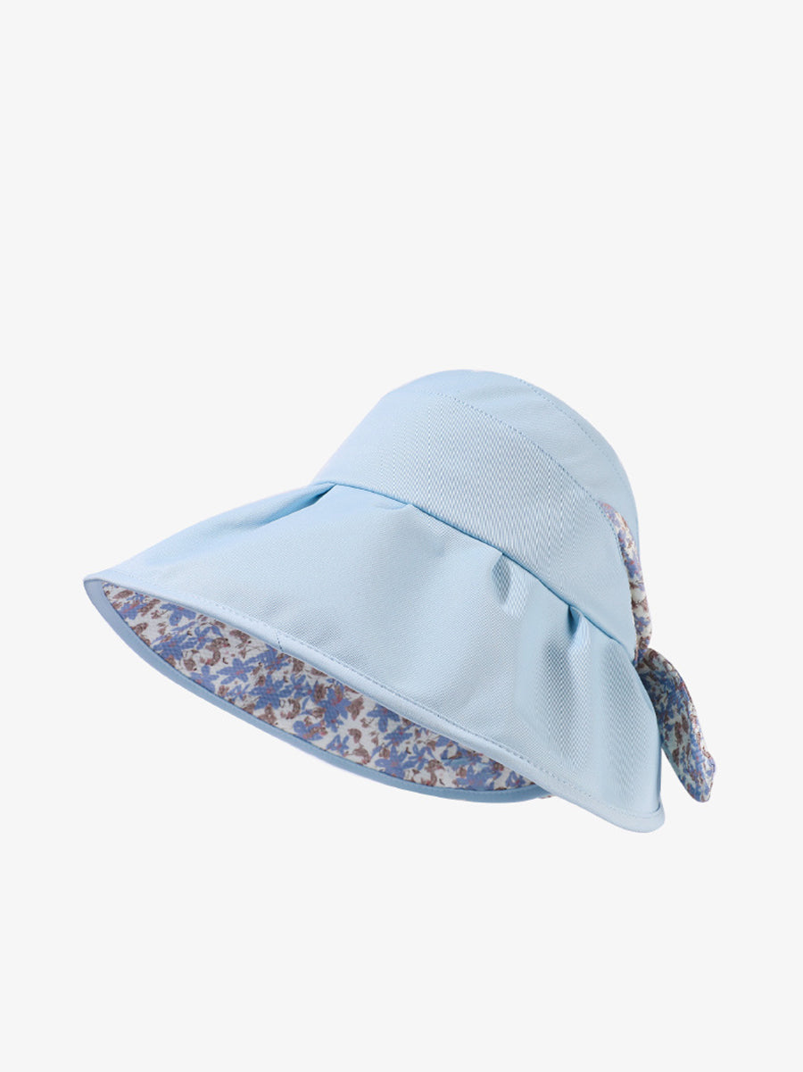 Women Summer Artsy Floral Bowknot Sunproof Hat