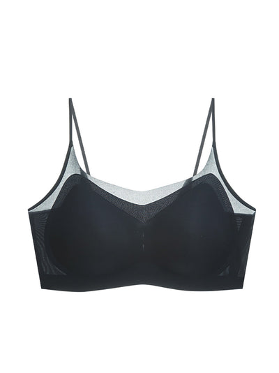 Women Summer Casual Satin Pure Color Seamless Bra