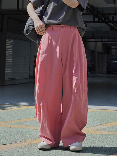 Loose Wide Leg Solid Color Split-Joint Casual Pants Bottoms Trousers