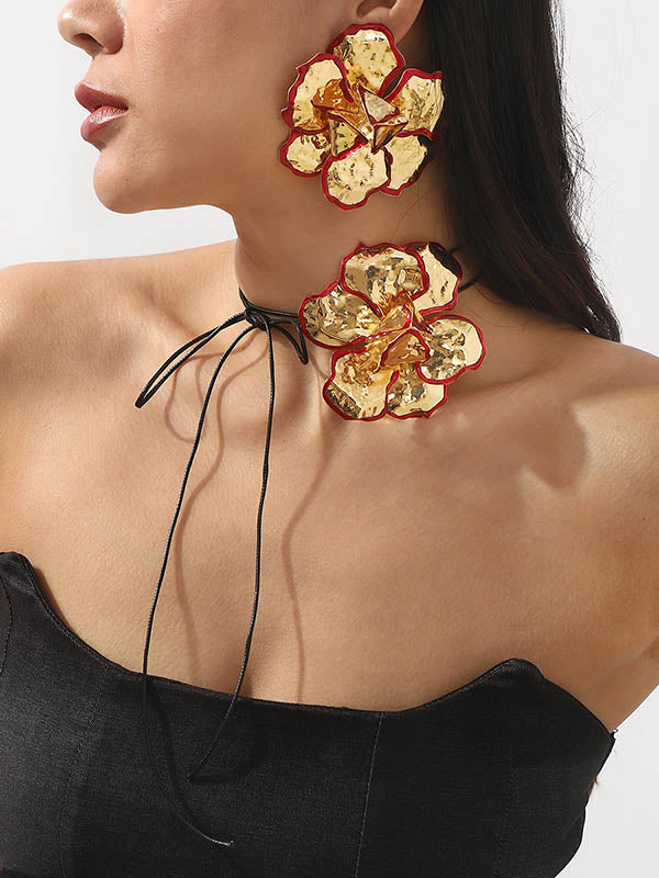 Flower Shape Drop Earrings