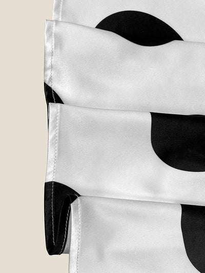 A-Line Sleeveless Polka-Dot Split-Joint Tied Waist Lapel Maxi Dresses Shirt Dress