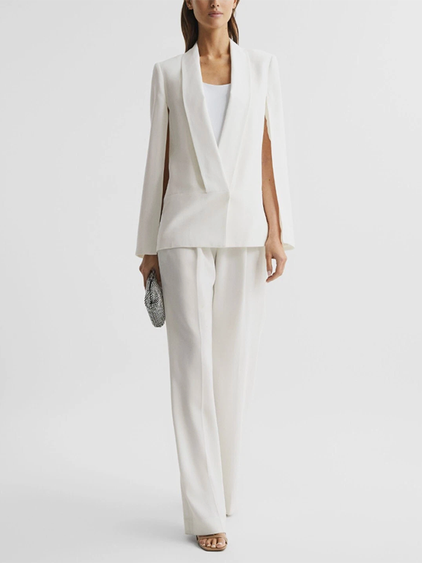 Cape Loose Solid Color Split-Joint V-Neck Blazer