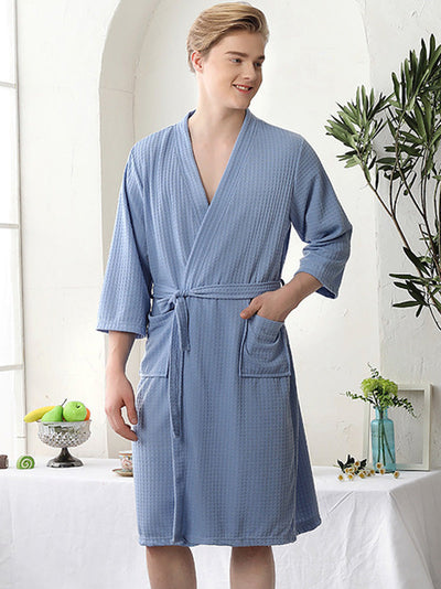 Comfortable Solid Bandage Thin Pajama Robe