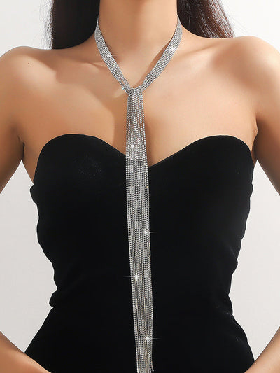 Rhine Stones Tasseled Necklaces Accessories