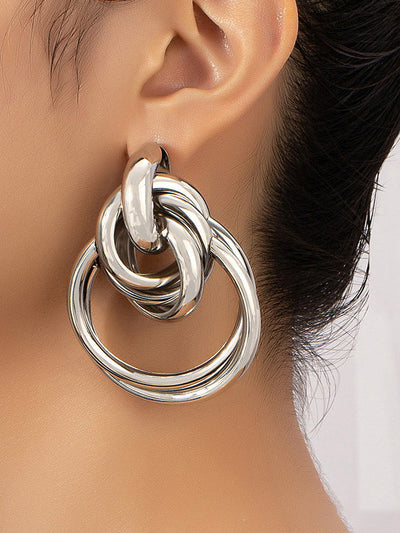 Geometric Hollow Shiny Earrings Accessories
