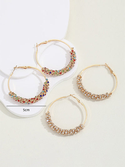 Geometric Rhine Stones Drop Earrings