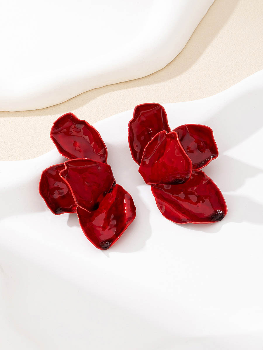 Irregularity Flower Print Earrings Accessories