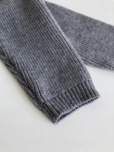 Long Sleeves Loose Split-Joint Split-Side Zipper High Neck Sweater Tops