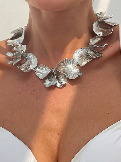 Flower Print Solid Color Necklaces Accessories