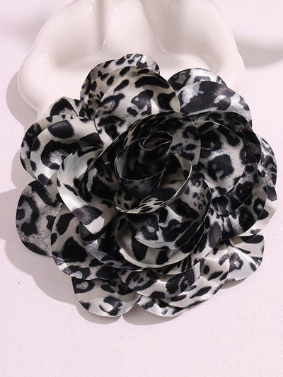 Flower Shape Leopard Brooch