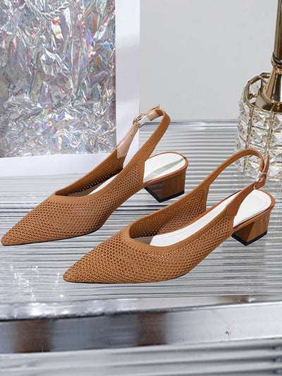 Belt Buckle Hollow Pointed-Toe Split-Joint Pumps Sandals Slider Sandals