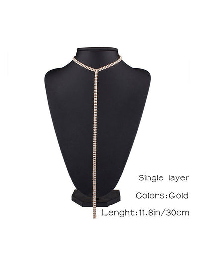 Statement Normcore Rhinestone Necklaces Accessories