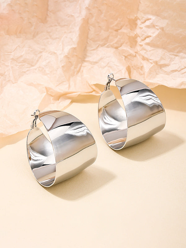 Geometric Shiny Solid Color Earrings Accessories