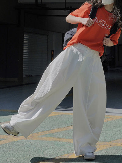 Loose Wide Leg Solid Color Split-Joint Casual Pants Bottoms Trousers