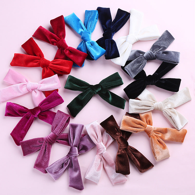fashion bow knot flannel hair clip