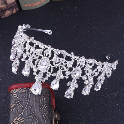 elegant water droplets alloy inlay zircon crown