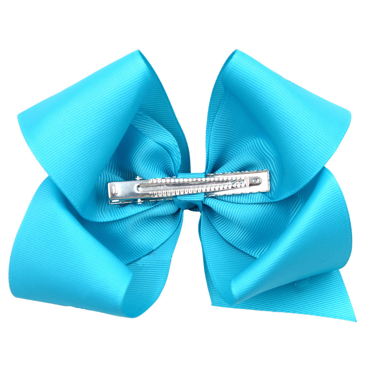 sweet simple style solid color bow knot ribbed band handmade hair clip