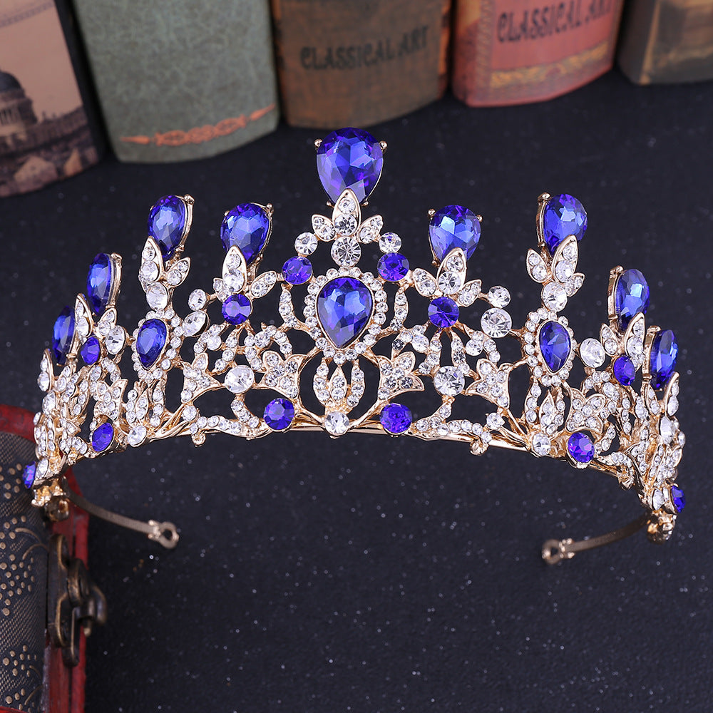 elegant water droplets alloy inlay zircon crown