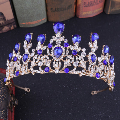 elegant water droplets alloy inlay zircon crown