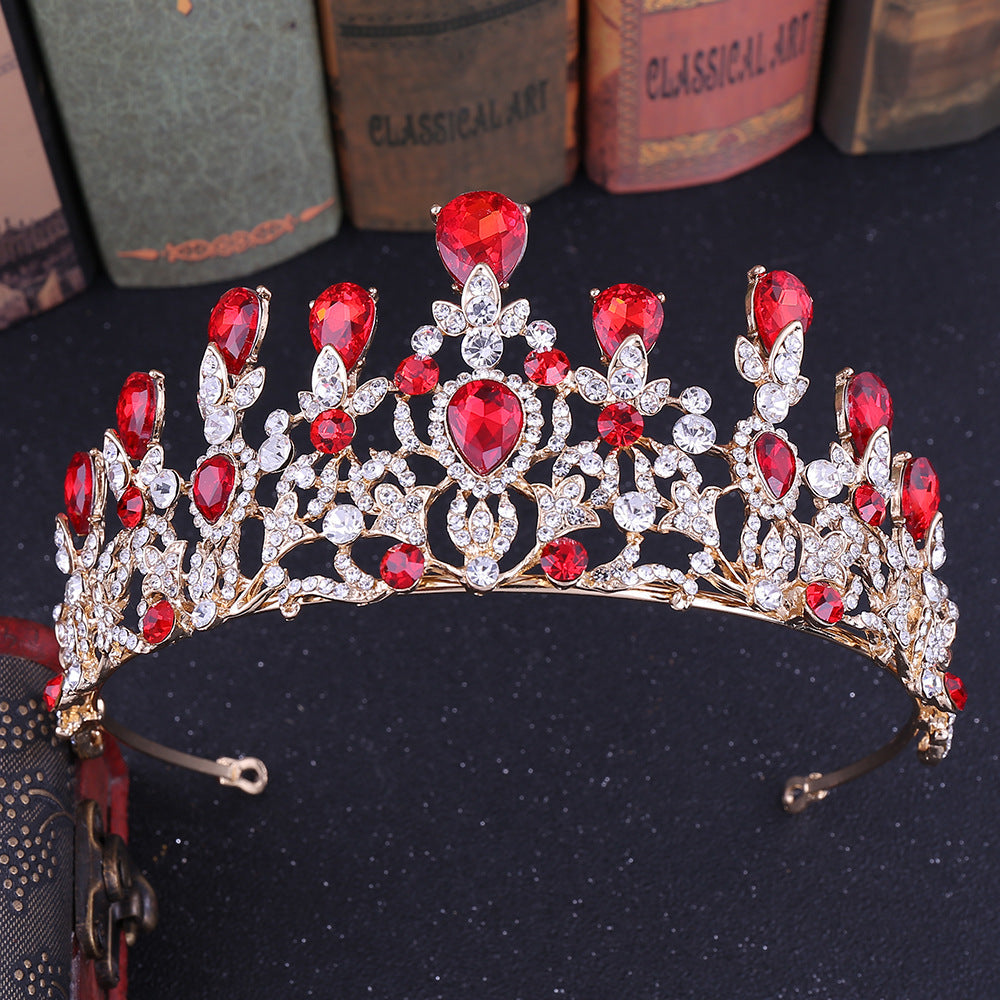 elegant water droplets alloy inlay zircon crown