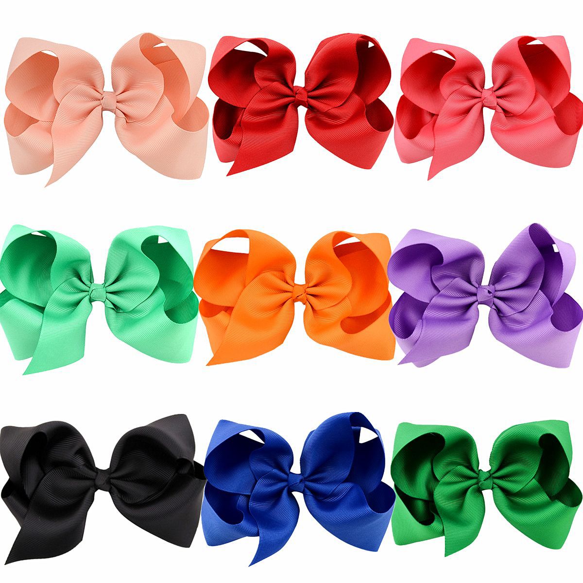 sweet simple style solid color bow knot ribbed band handmade hair clip