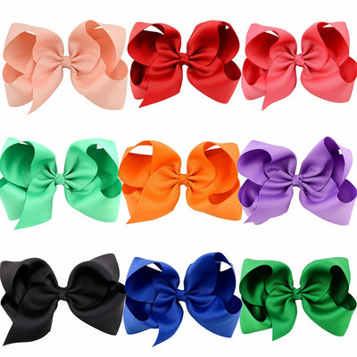 sweet simple style solid color bow knot ribbed band handmade hair clip