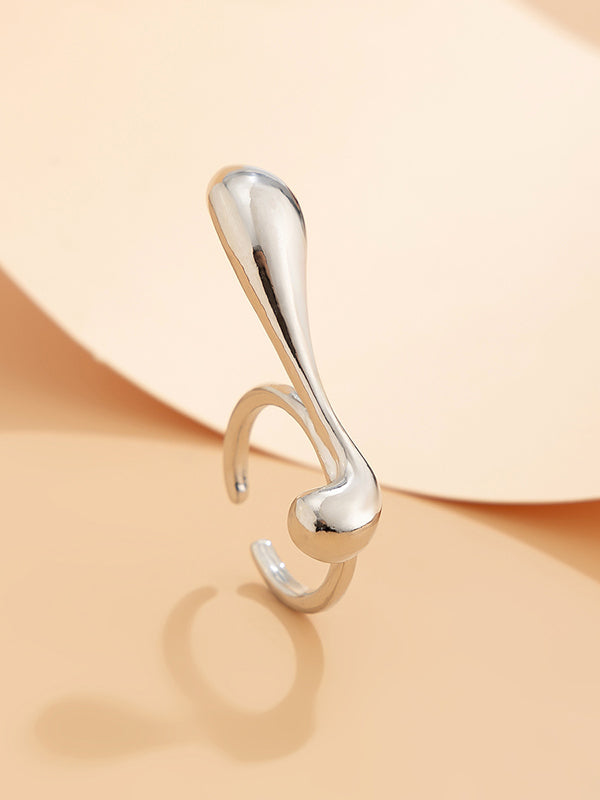 Geometric Shiny Solid Color Rings Accessories