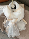 Sun-Protection Beaded See-Through Shawl&Scarf