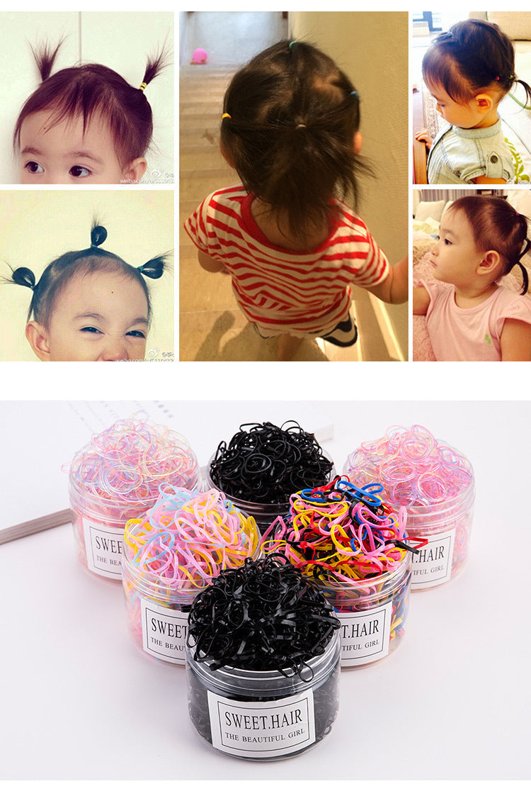 children's headdress rubber band hair tie black rubber band thickened hair rope