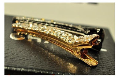 fashion solid color alloy inlay rhinestones hair clip 1 piece