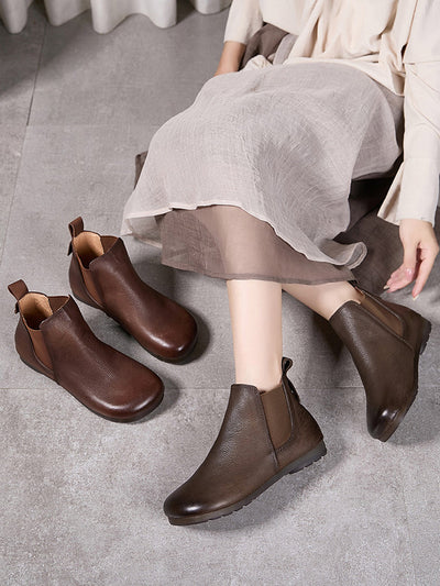 Women Autumn Genuine Leather Ankle Boots