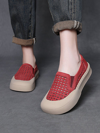 Women Casual Summer Soft Leather Flat Shoes
