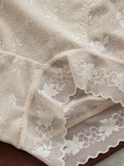 7 Pieces Summer Women Artsy Pure Color Lace Underwear