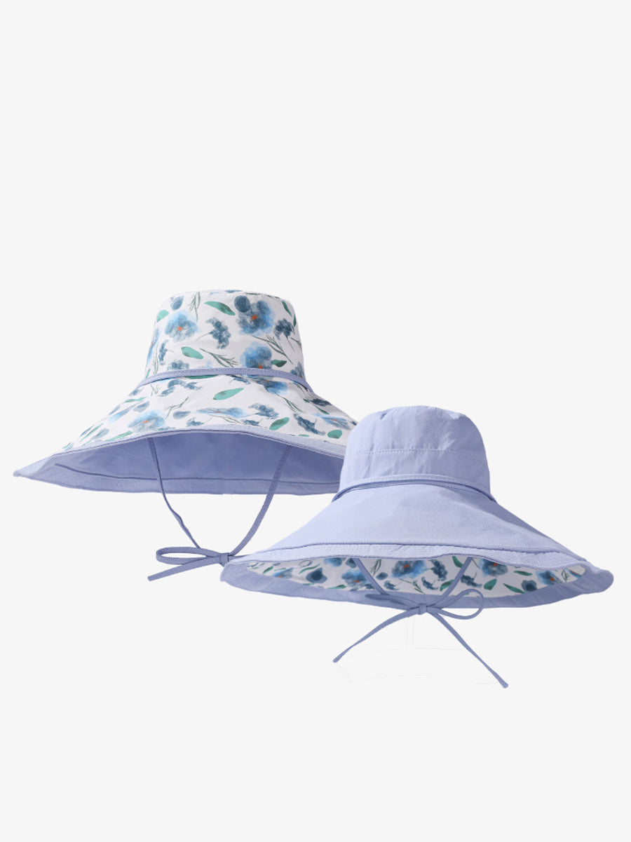 Women Summer Flower Dual-side Wearing Sunproof Hat