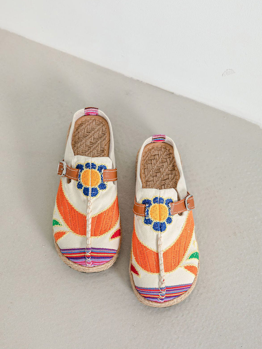 Women Ethnic Summer Embroidery Cloth Shoes