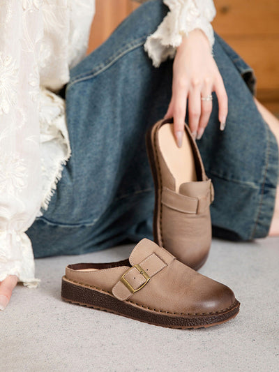 Women Summer Vintage Casual Leather Sandals