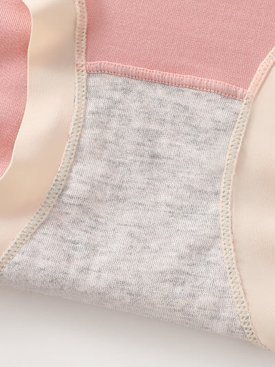 6 Pieces Summer Women Colorblock High Waist Underwear