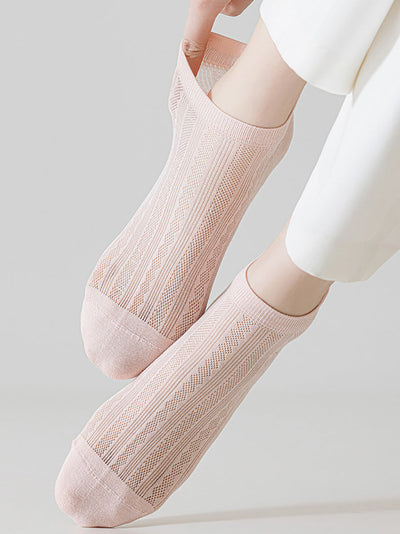 4 Pairs Women Summer Thin Cotton Short Socks