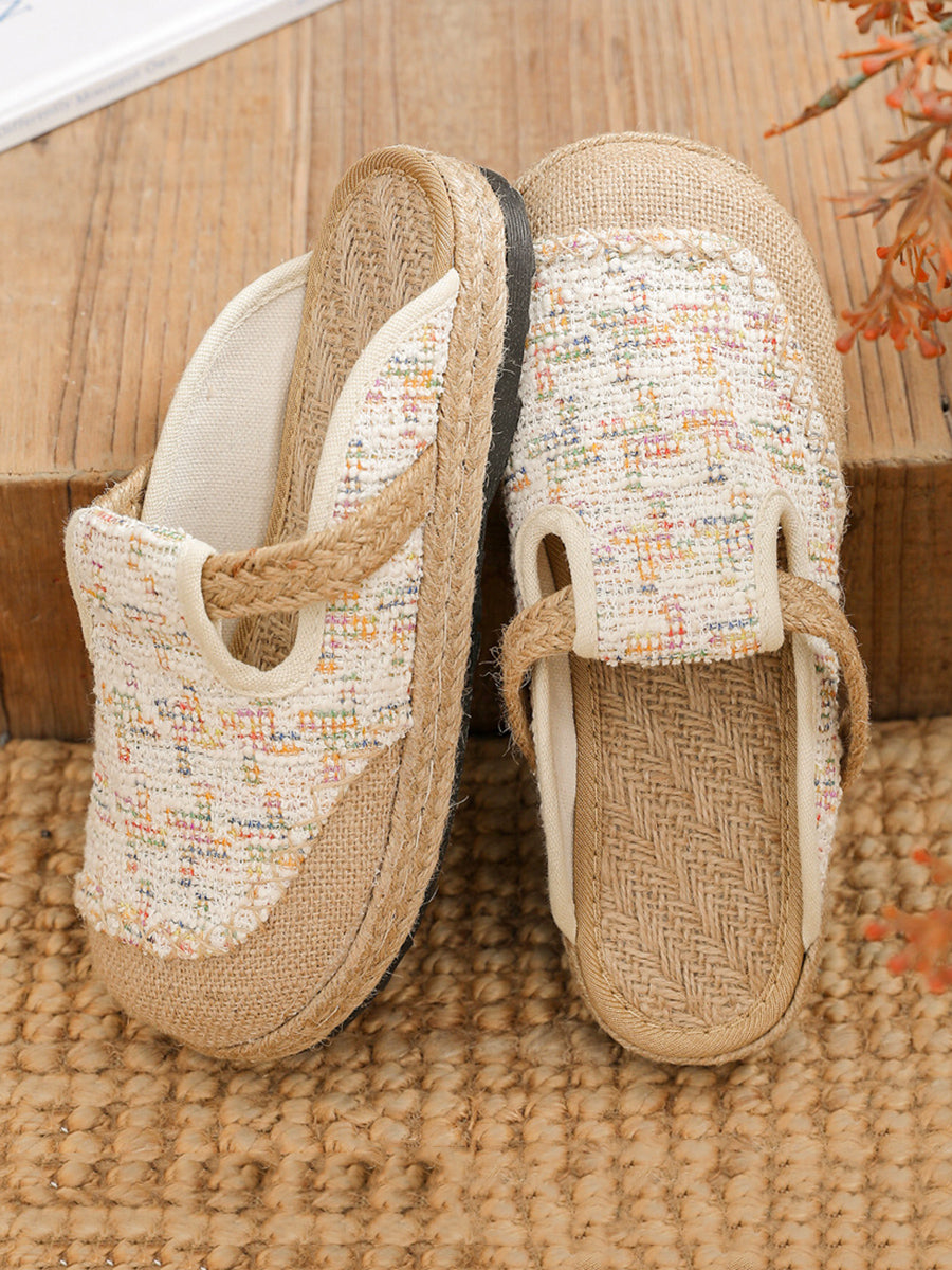 Women Linen Summer Flat Shoes